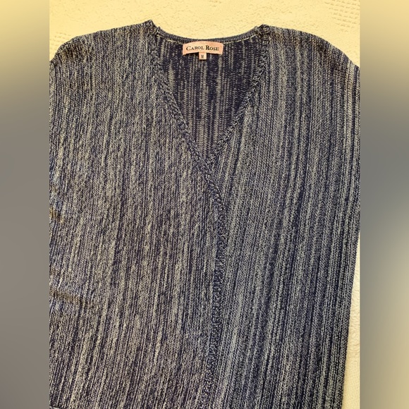 Carol Rose long dressy sweater. Navy blue and white - Picture 9 of 10